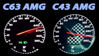 Mercedes C63 AMG vs C43 AMG Acceleration 0-250 V8 Sound V6 Sound C450 AMG W205 BerlinTomek