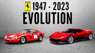 Ferrari Evolution (1947- 2023) - Best Ferrari Models of All Time!!