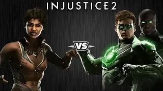 Injustice 2 - Виксен против Зелёных Фонарей - Intros & Clashes (rus)