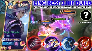 LING BEST 1 SHOT BUILD & EMBLEM FOR AUTO WIN IN SOLO RANK!! | LING PERFECT BUILD 2023!! (MUST WATCH)