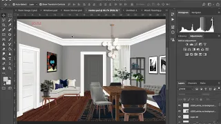 Setting up a room render in Photoshop