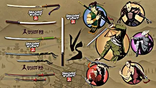 Shadow Fight 2 | All Katana vs Hermit and Bodyguards