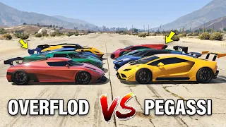GTA 5 ONLINE - PEGASSI VS OVERFLOD (WHICH IS FASTEST?) | Koenigsegg VS Lamborghini