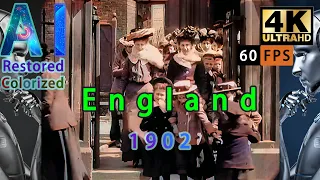 [AI-Restored, 4K] Time Travel to England to Meet People Leaving Church in 1902 | DataGeekHub