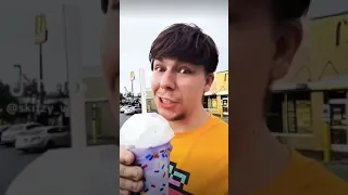 Mr.Beast tries the Grimace Shake #shorts #grimaceshake #grimacesbirthday #grimace