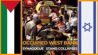 Stand collapses at synagogue in the occupied West Bank | AJ #shorts