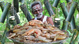 BAMBOO !!! Prawn Rice inside the banboo by Daddy Arumugam / Village food factory