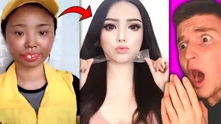 VIRAL ASIAN MAKEUP TRANSFORMATION! (You wont believe it)