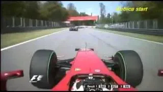 Fisico onboard start + crash Webber Monza 2009