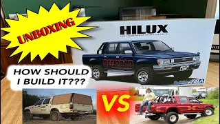Aoshima Unboxing Hilux Toyota 1/24th scale - How Should I Build It?