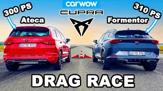 CUPRA Formentor VZ vs.  CUPRA Ateca | DRAG RACE | 1/4 Meile | 1 Kilometer - SHOWDOWN