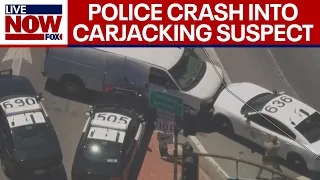 Crazy police chase: Suspect carjacks 3 vehicles during high-speed pursuit in LA | LiveNOW from FOX