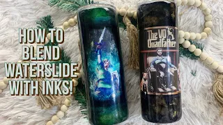 Blending waterslide with alcohol inks, How to blend alcohol inks, Alcohol Ink tumbler design