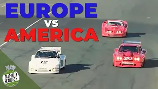 4-minute battle for the win! The Porsche 935 struggles to keep the monstrous Chevys behind at Sonoma