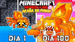 🟥SOBREVIVÍ 100 DÍAS como ARAÑA DE FUEGO en MINECRAFT HARDCORE!