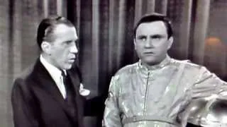 Ed Sullivan / First man on the moon... Funny show, black and white, joke