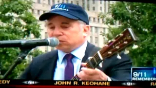 Paul Simon Sound of silence at Ground Zero 9-11 Memorial