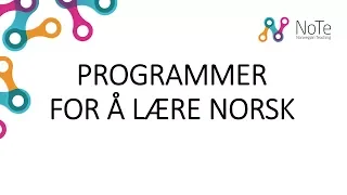 Video 289 Programmer du kan se for å lære norsk