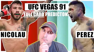 NEW: UFC Vegas 91: Nicolau vs. Perez FULL CARD Predictions and Bets