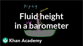 Finding height of fluid in a barometer | Fluids | Physics | Khan Academy