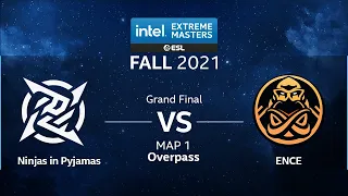 CSGO - Ninjas in Pyjamas vs. ENCE [Overpass] Map 1 - IEM Fall 2021 - Grand Final - EU