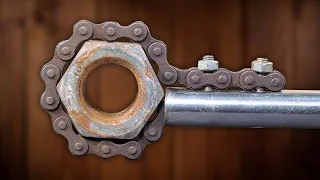 How to Make Adjustable Chain Wrench | Useful Homemade Tools | DIY Chain Wrench Spanner Heavy Duty