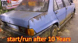 1983 Model Fiat Regata Italy car cold starting run after 10 years | Restoration Garage