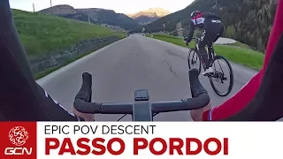 Epic POV Road Bike Descent - Passo Pordoi, Alta Badia, Italy