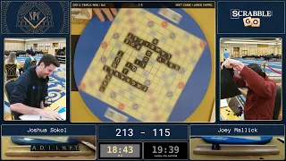 2023 Scrabble Players Championship Finals - Josh Sokol vs. Joey Mallick - Game 3
