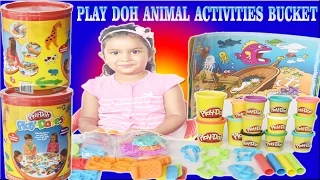 Play doh colorful Animal Activities Bucket, Play dough Huge Play doh bucket adventure Zoo, Kids fun