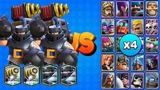 2 MEGA KNIGHTS + 2 SPARKY vs ALL CARDS X4 | Clash Royale