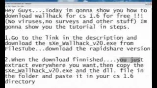 How to download Wallhack for cs 1.6 {FOR FREE} !!!