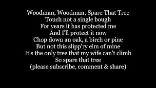 WOODMAN WOODMAN SPARE THAT TREE by IRVING BERLIN 1911 Ziegfeld Follies Lyrics Words sing along song