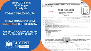 Full Paper Analysis: GS-1 Paper of APSC CCE 2023-24 | Lucent IAS: Best APSC Coaching