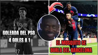 Dembelé se BURLA del Barcelona en la Goleada del PSG - FCBarcelona (1) Vs Psg (4) Resumen y goles