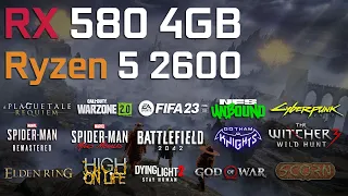 RX 580 4GB - Ryzen 5 2600 in 2023 - Test in 15 Games