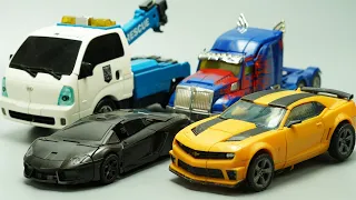 Stop Motion TRANSFORMERS - Lockdown vs Optimus Prime, Bumblebee & Tobot Robots Lego IRL Film!