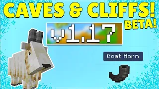 MCPE 1.17 BETA CAVES & CLIFFS! Minecraft Pocket Edition Goat Mob & Powder Snow!