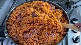 CORNED BEEF JOLLOF RICE ||JOLLOF RICE || HOW TO COOK JOLLOF || BEE'SKITCHEN