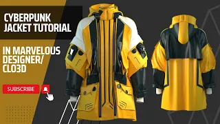 Marvelous Designer/Clo3D tutorial guide to Create a Cyberpunk Jacket | part.1 Design with me