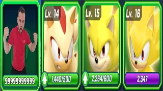 Sonic Forces Speed Battle - All Super Characters: Shadow (14) vs Movie SS (15) , Super Sonic (16)