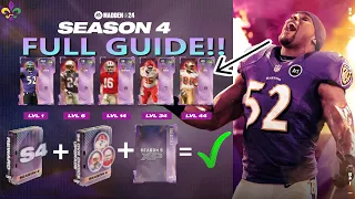 MADDEN 24 SEASON 4 FULL GUIDE!! How To Level Up FAST IN SEASON 4 & Get 93+ FREE OVR PLAYERS!!