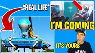 MrBeast Gives Tfue *REAL LIFE* Battle Bus Live On Stream!!