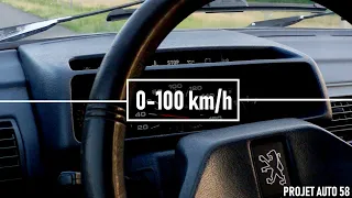 Peugeot 205 XR 1.1 50 : 0-100 km/h