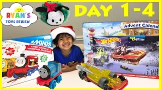 SURPRISE TOYS Christmas Thomas Train Disney Tsum Tsum Hot Wheels Toy Cars  Advent Calendar Day 1-4