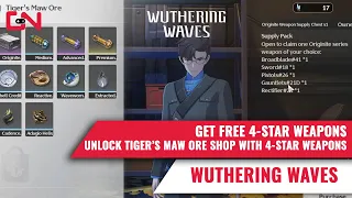 How to Get Free 4-Star Weapons in Tiger's Maw Wuthering Waves