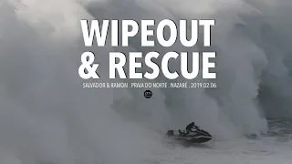 Wipeout & Heroic Rescue . Raw Footage @ Nazaré, Portugal - 2019.02.06 [Surf, Big Waves, 4K]