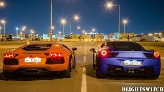 Ferrari 458 & Lamborghini Aventador RACING (Revs, Accelerations)