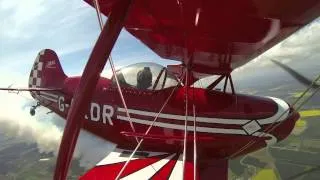 Flat spinning and a triple avalanche, Pitts Special airshow aerobatics