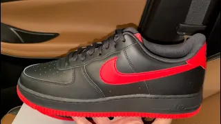 Nike Air Force 1 Bred Black Red shoes